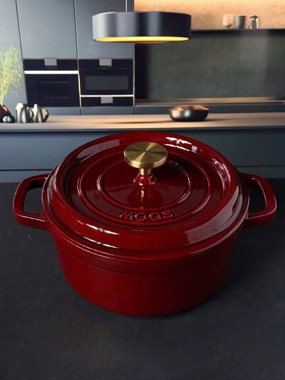 NỒI GANG MOOS ĐỨC 24CM – NÚM VÀNG LIMITED