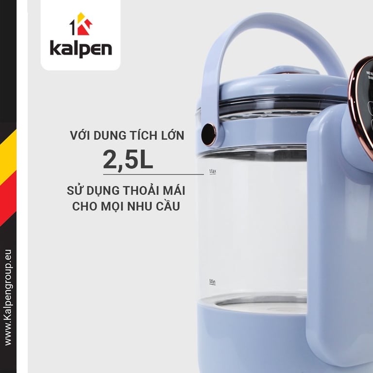 Bình Thuỷ Điện Điều Chỉnh Nhiệt Độ Kalpen KK99 Dung tích 2,5L
