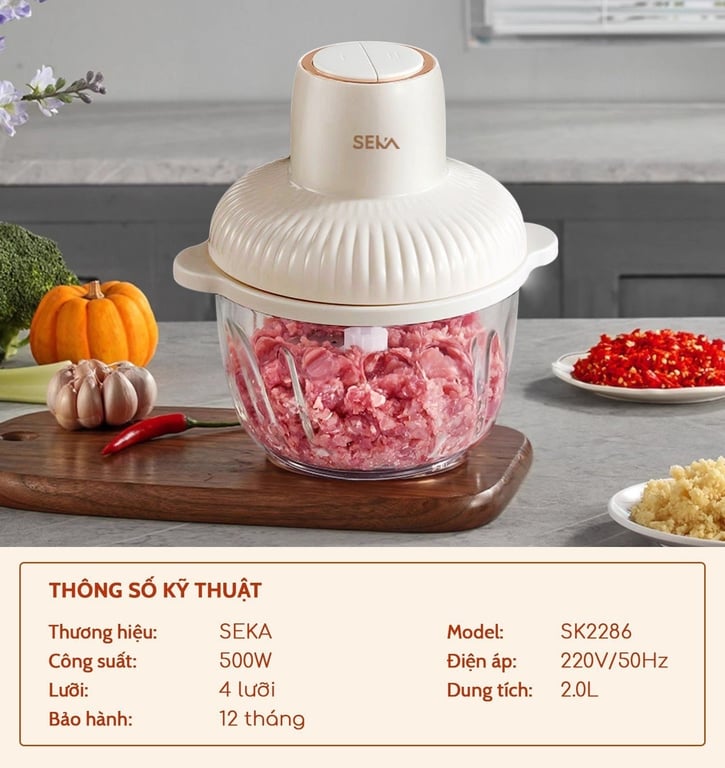 Máy Xay Thực Phẩm Đa Năng 2L Công Suất Lớn seka