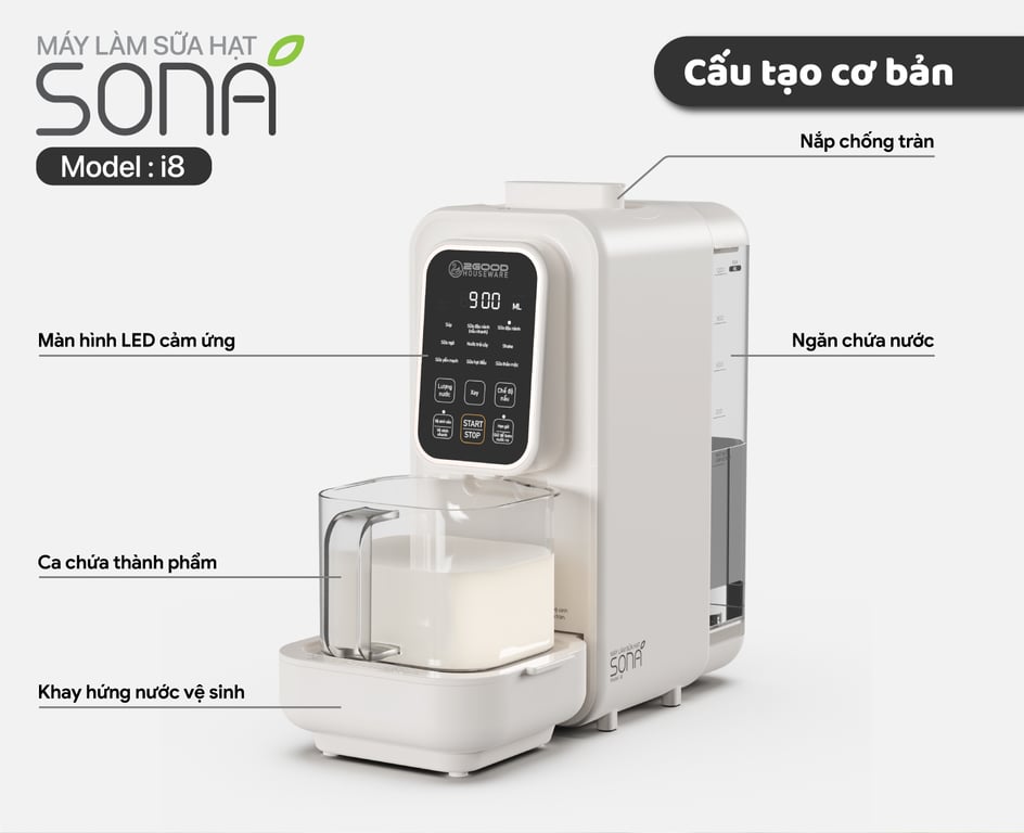 Máy làm sữa hạt chuyên dụng 2GOOD Sona i8 (1200ml)