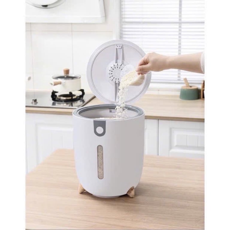 THÙNG ĐỰNG GẠO BUCOOK THÔNG MINH 10 KG DẠNG TRÒN