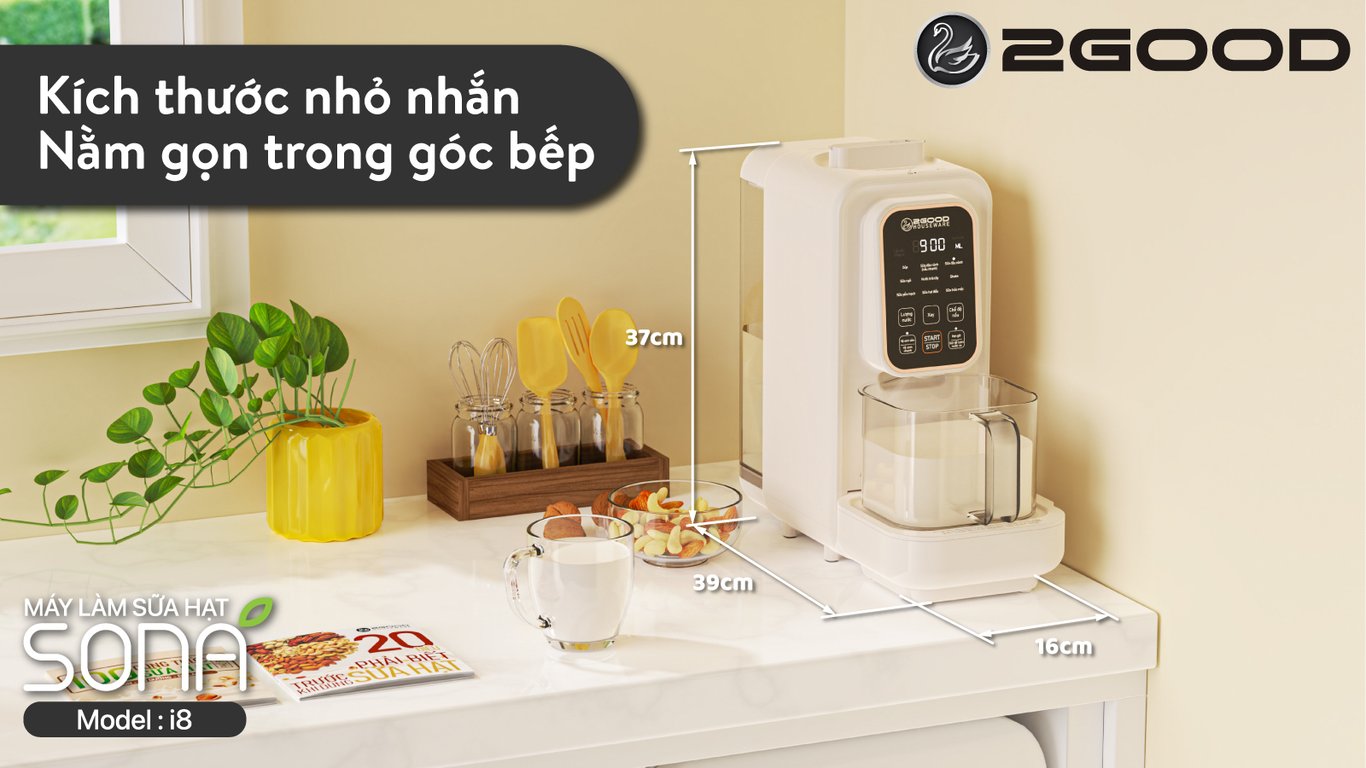 Máy làm sữa hạt chuyên dụng 2GOOD Sona i8 (1200ml)