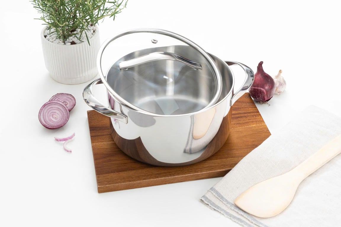 Nồi inox thân đáy liền Tri-Ply Silver Crown Kaiyo sz 18-20-24❤️