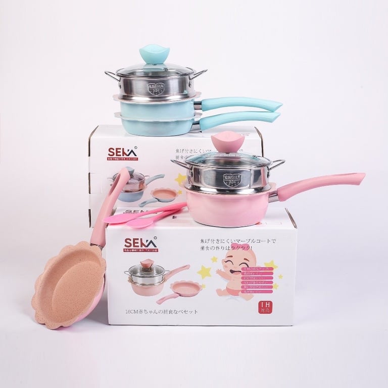 Bộ nồi chảo đá cao cấp chế biến ăn dặm cho bé SEKA