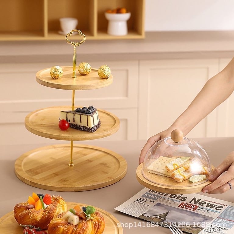 Khay gỗ 3 tầng trang trí Tết