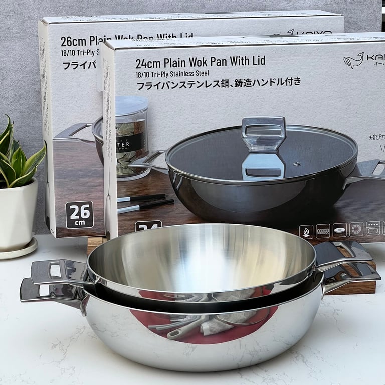 Chảo lẩu đúc inox 16/10 Kaiyo size 24-26