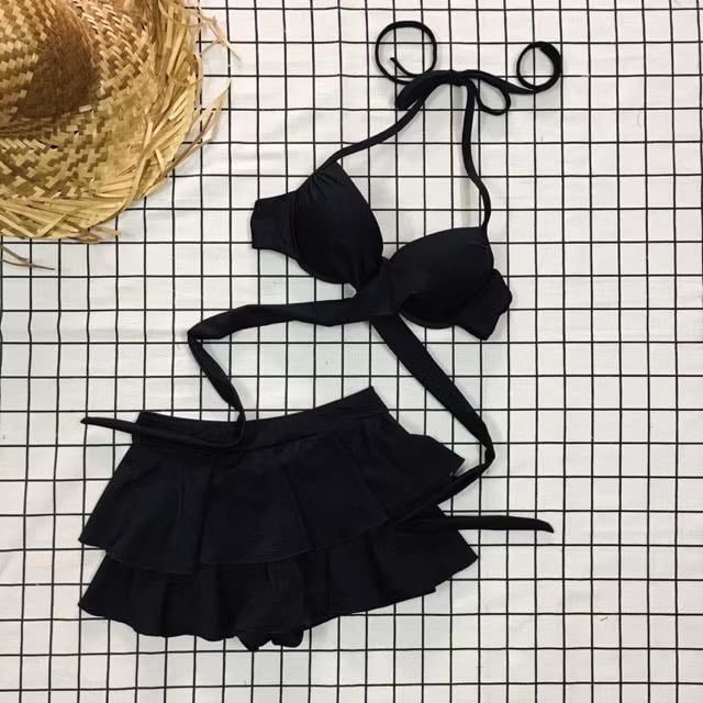 Bikini 2 mảnh chéo đen