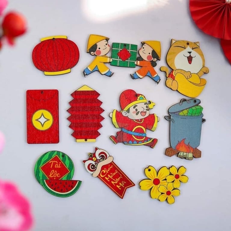 SET PHỤ KIỆN TREO TRANG TRÍ BẰNG GỖ