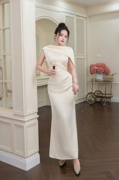 Váy lụa hoa sau