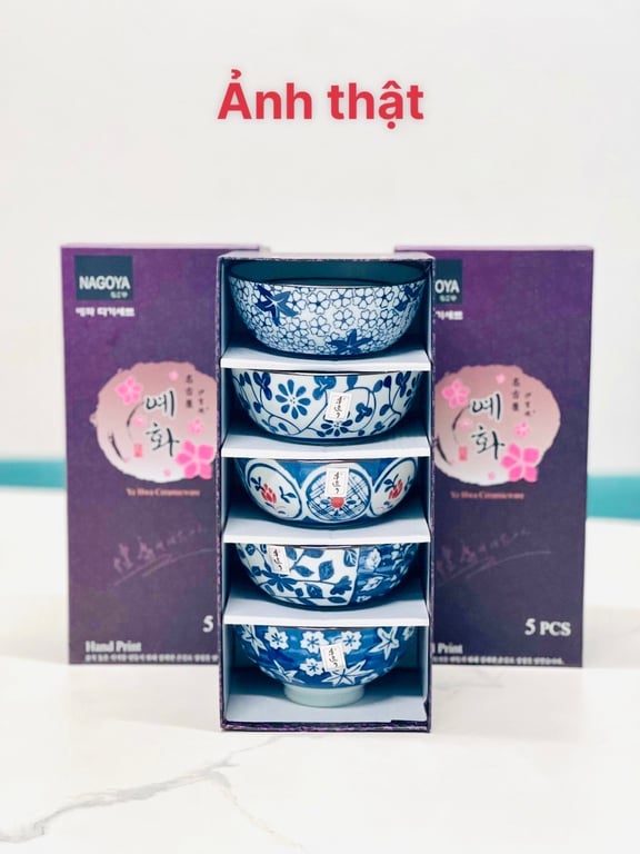 Set 6 bát con sứ ceramic phong cách Nhật Bản
