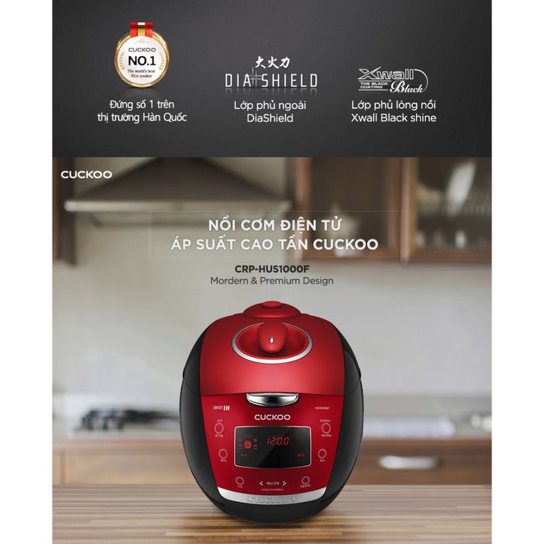 Nồi cơm điện tử áp suất cao tần Cuckoo 1.8 lít