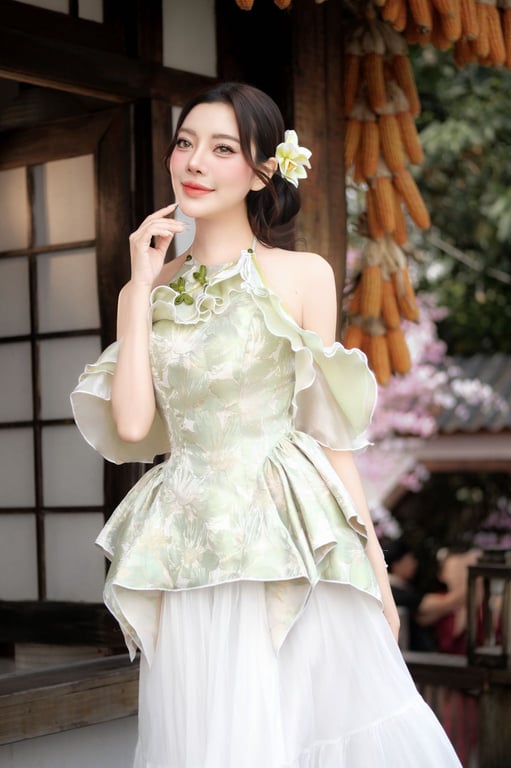 Flexy - Set yếm Niên An xanh
