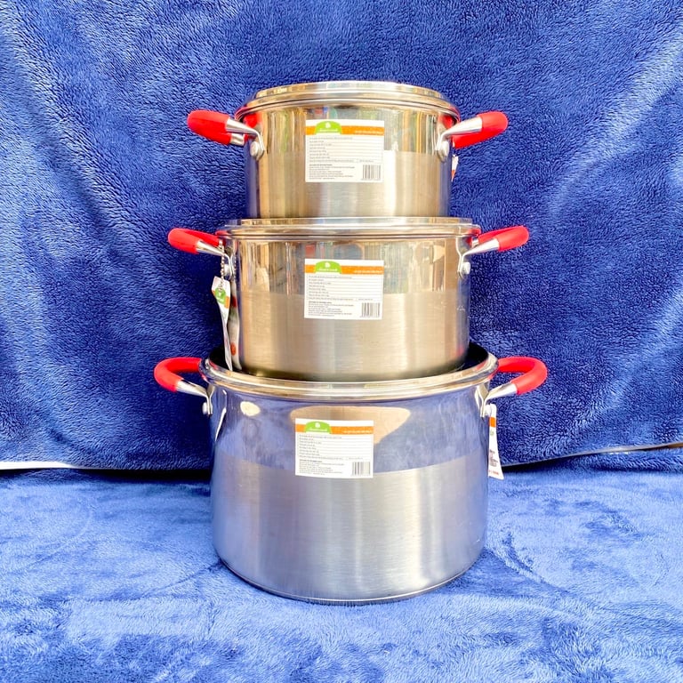 BỘ NỒI ELMICH EL3336 với 3 size 18, 22 và 26 đẹp long lanh