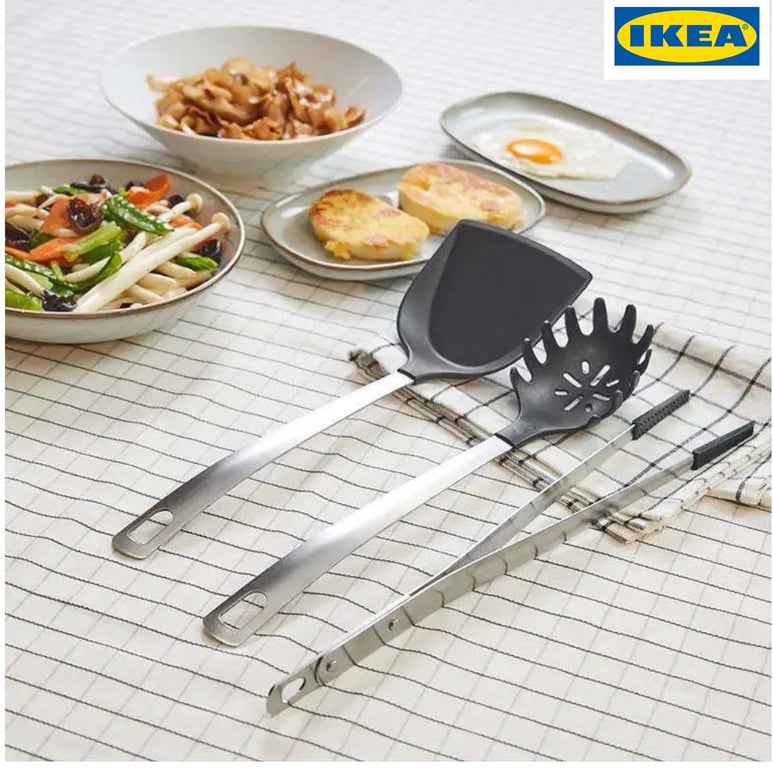 Ộ 3 DỤNG CỤ XẺNG LẬT, KẸP THỨC ĂN, MUÔI VỚT MỲ DIREKT – HÀNG IKEA CHÍNH HÃNG