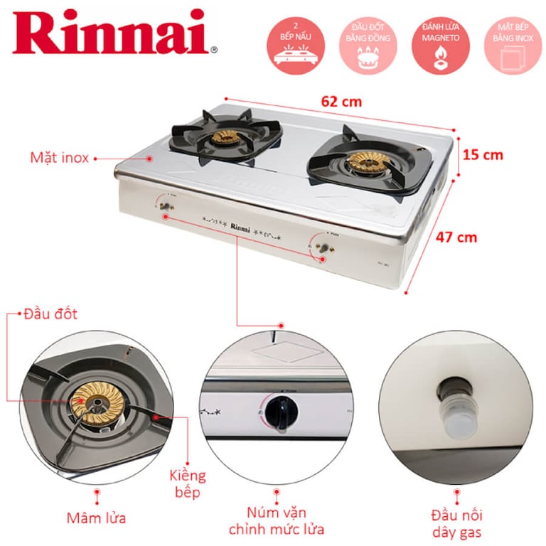 BẾP GAS RINNAI RV-365(SW)N