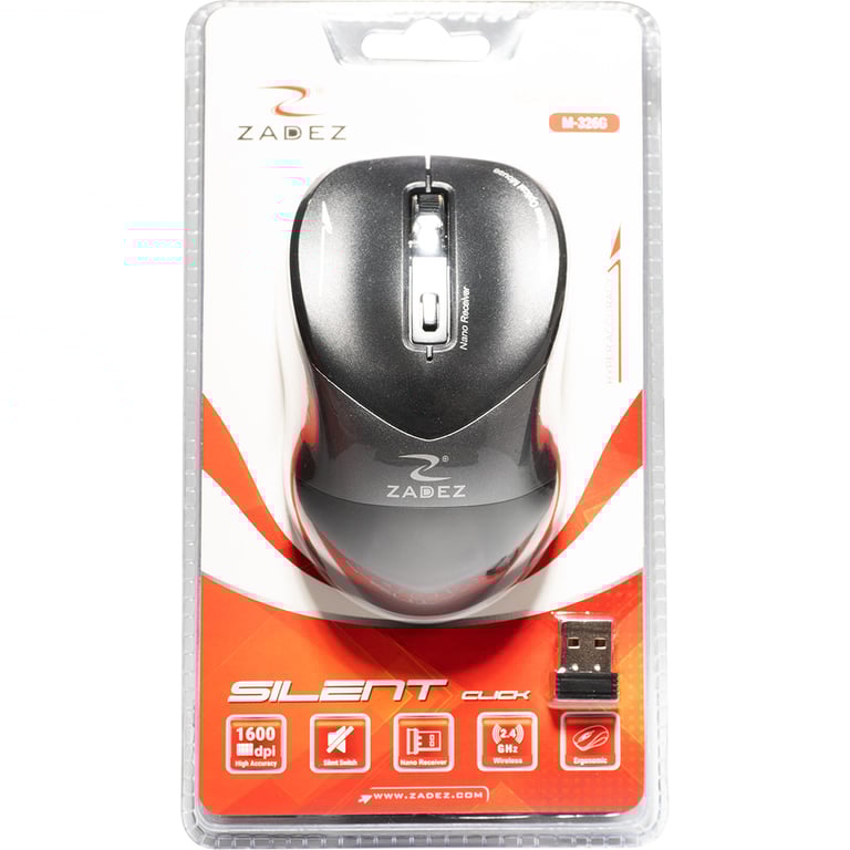 Chuột Không Dây Zadez M-326G - Màu Xám