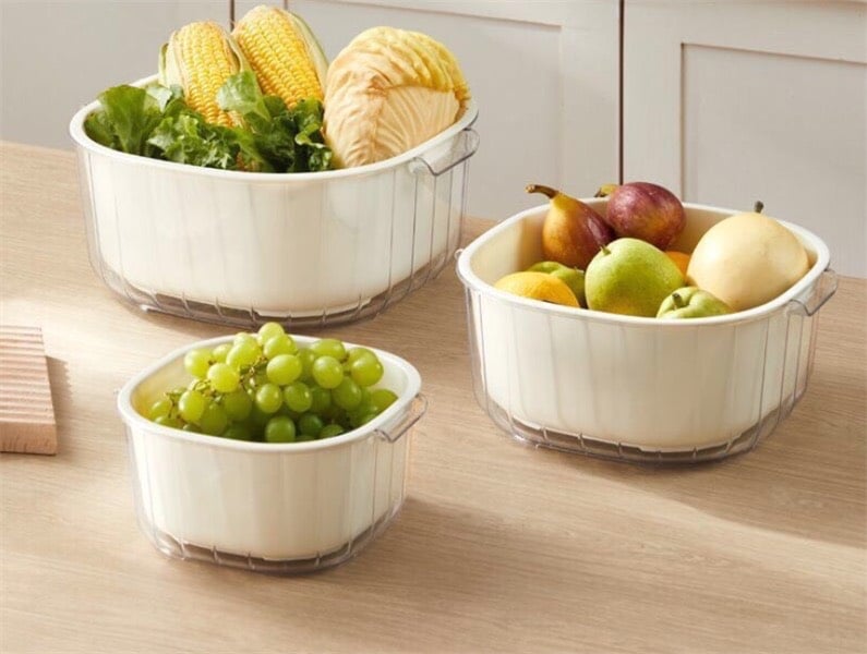 Set rổ nhựa kèm thau 6 món 2 trong 1