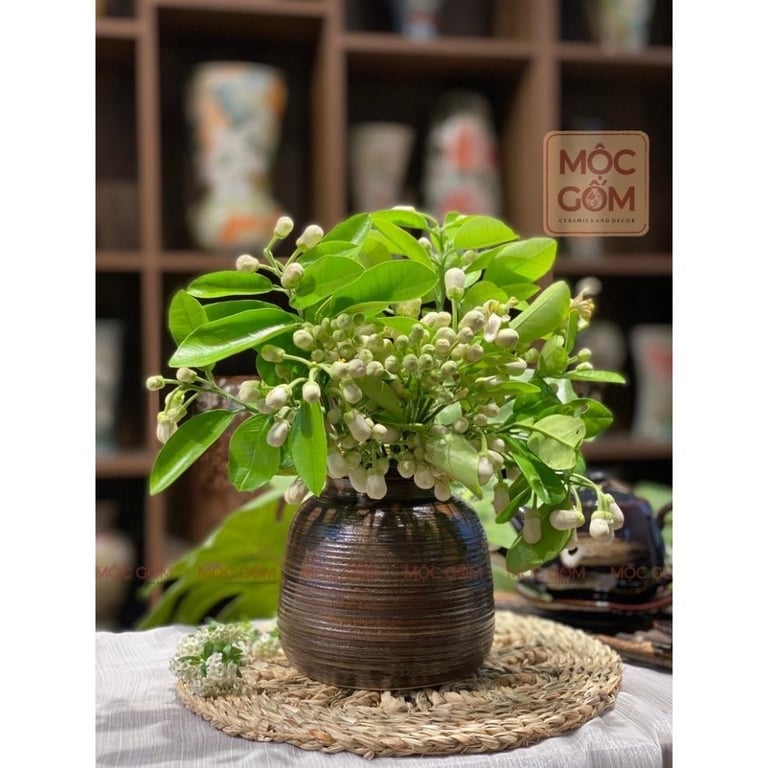 Bộ 3 chiếc bình men mộc gốm Bát Tràng dáng ''quốc dân''