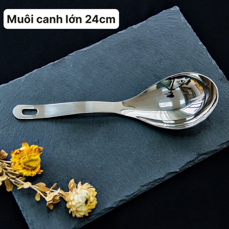 Muôi canh cỡ lớn 24cm inox 304 DandiHome♦️