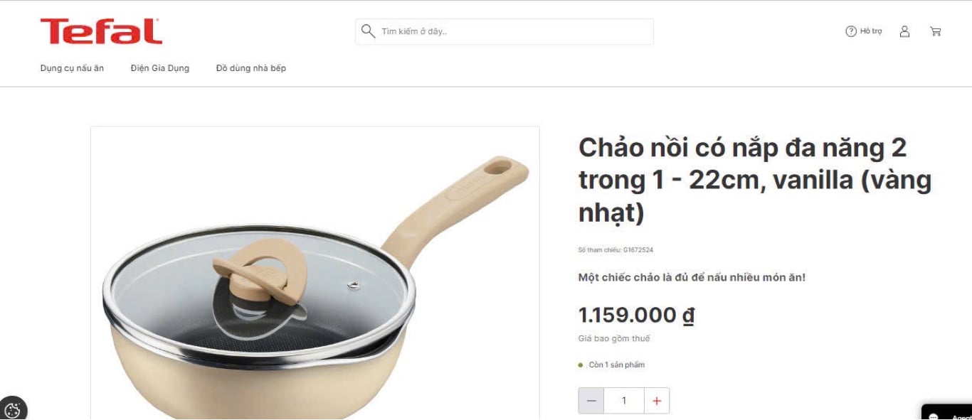 Chảo rán sâu lòng  Tefal size 22cm