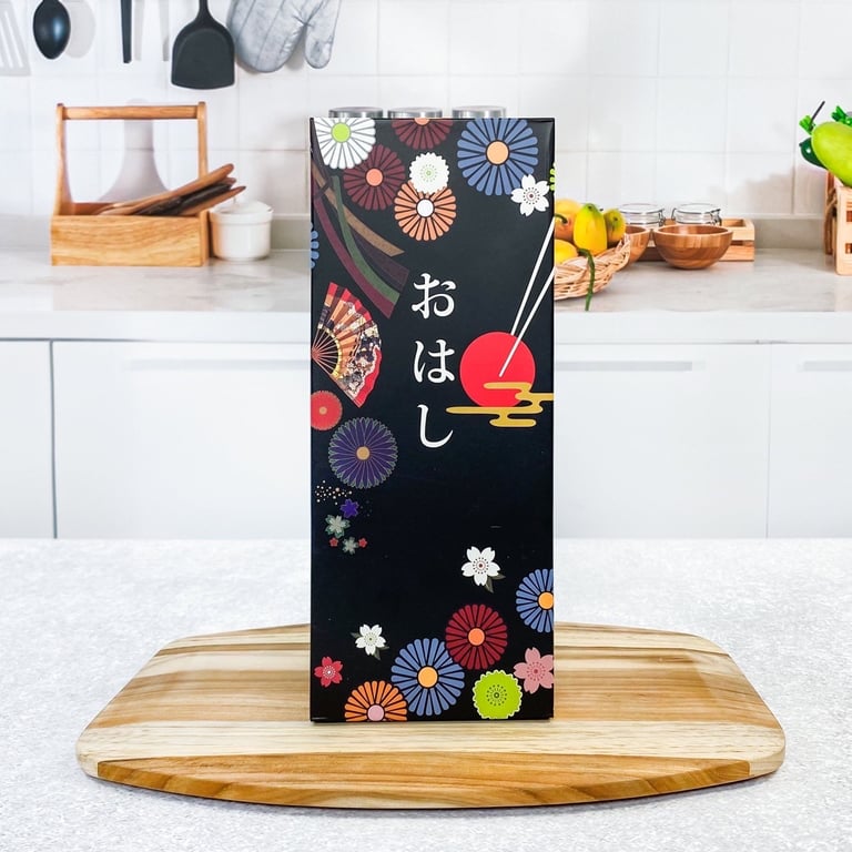 Set 5 đôi đũa Shikisai hoa Đào AL-1073 sợi thuỷ tinh cao cấp đầu bạc