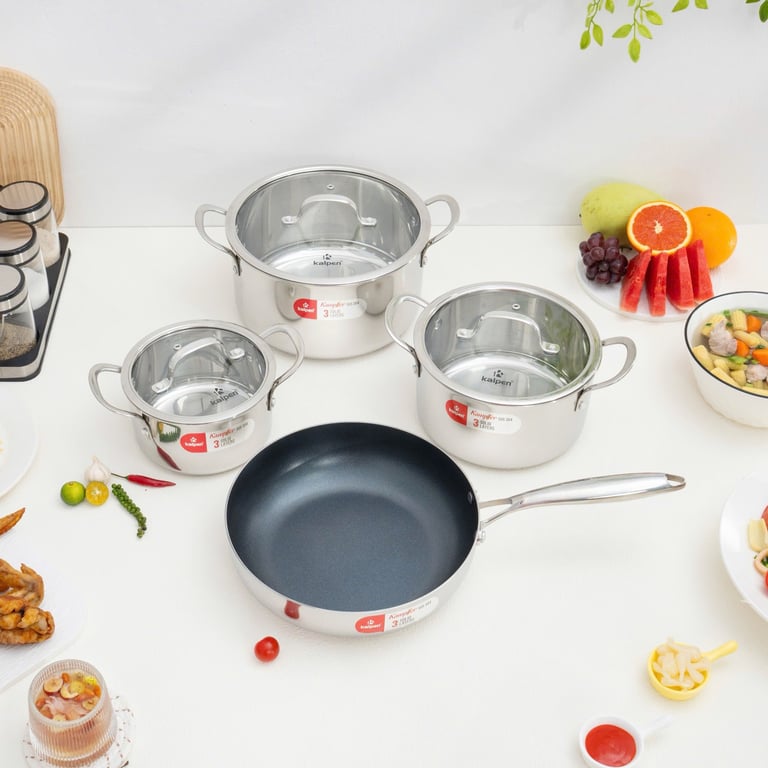 BỘ NỒI CHẢO 3 LỚP LIỀN KHỐI KALPEN KAMPFER KF2
