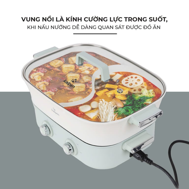 BẾP LẨU - NƯỚNG 2 NGĂN ĐA NĂNG KALPEN 6.5L PP66