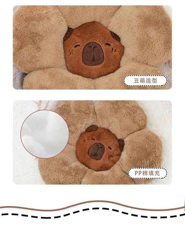 Đệm lông thỏ hoa hình mặt Capybara cute