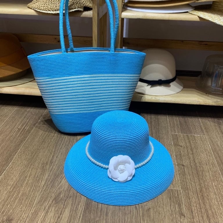 Sét 2 Món Túi + Mũ  Đi Biển hoa ngọc lan siêu đẹp