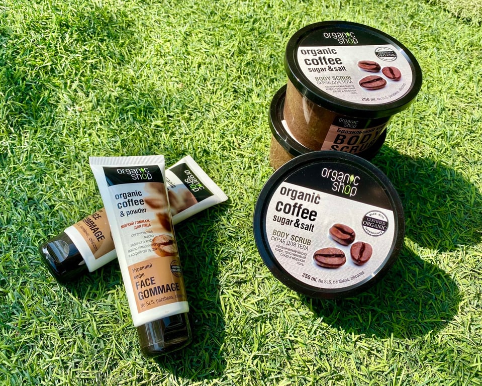 Tẩy da chết da mặt kết hợp cùng tẩy da chết toàn cơ thể  ORGANIC COFFEE