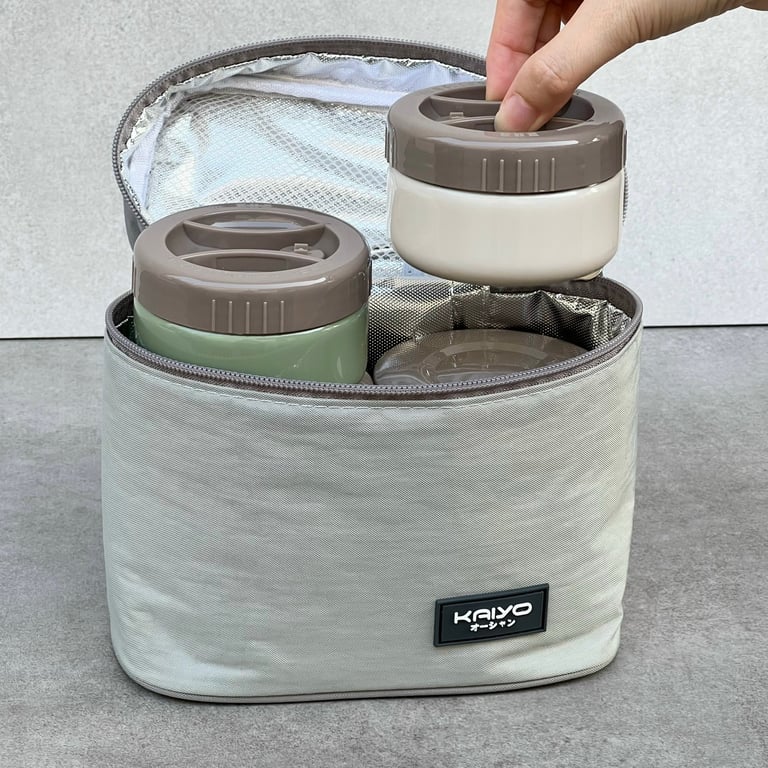 Bộ hộp cơm giữ nhiệt 5 món Kaiyo (4 hộp + 1 túi)