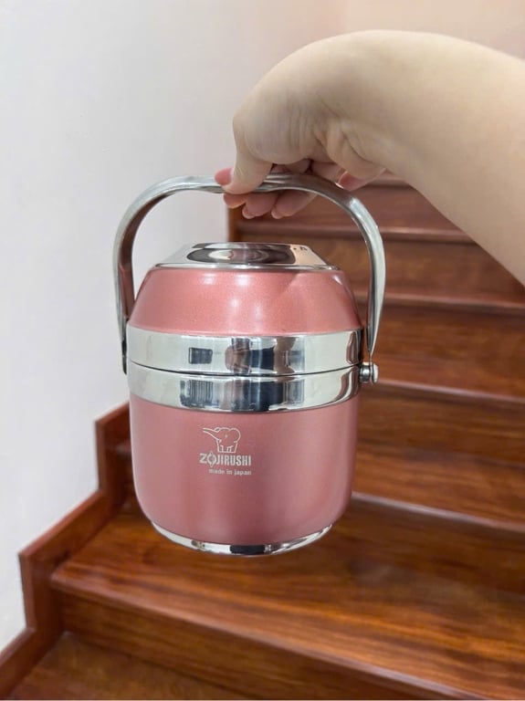 Cặp lồng cơm Inox Zojirushi - màu hồng