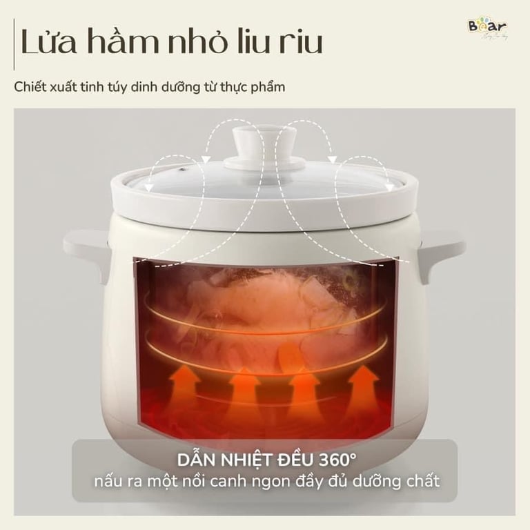 Nồi nấu chậm Bear 1,5L SB-NNC15