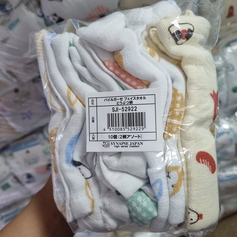 Set 10 Khăn Xô Organic Pile & Gauze xuất Nhật