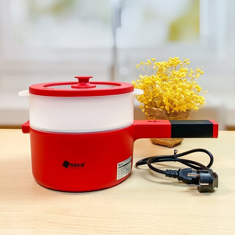 Bộ nồi điện có chống dính kèm xửng hấp Arber