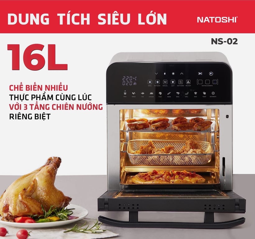 NỒI CHIÊN KHÔNG DẦU NATOSHI NS-02