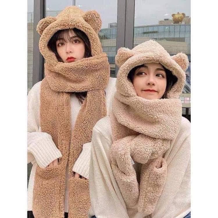 Set khăn + mũ + găng tay 3in1