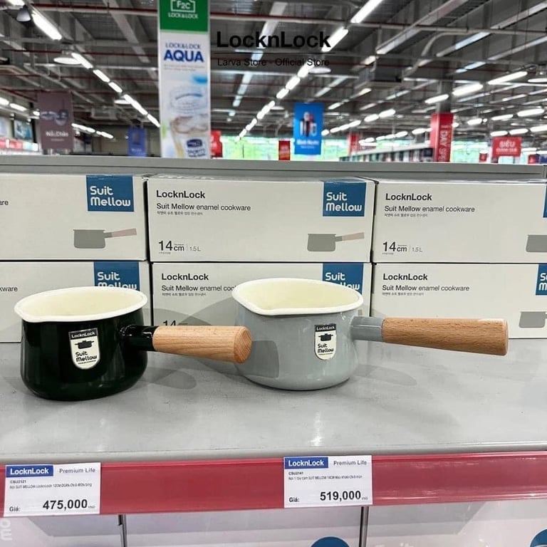 NỒI SUIT MELLOW LOCKNLOCK 12 CM Màu xanh đen 🌻🌻🌻  Và 14cm màu khói xám cực nét nhà Lock&Lock
