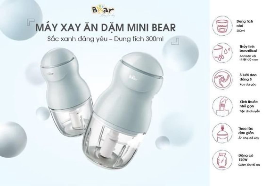 Máy xay ăn dặm 0.3L Bear GR-B03V2