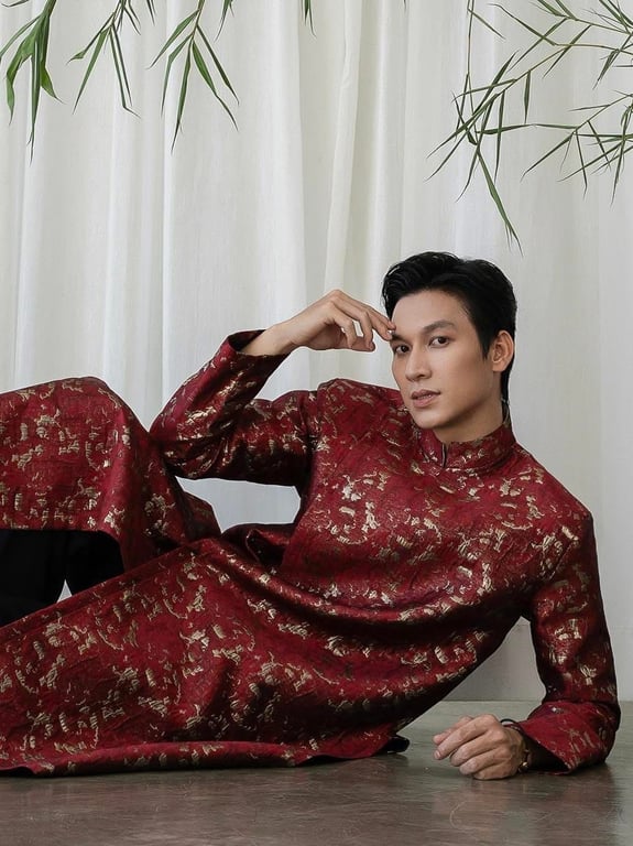 ADN Oao gấm loang - đỏ M/L/XL/XXL/XXXL