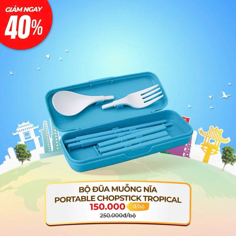 đũa, muỗng, nĩa PORTABLE CHOPSTICK TROPICAL