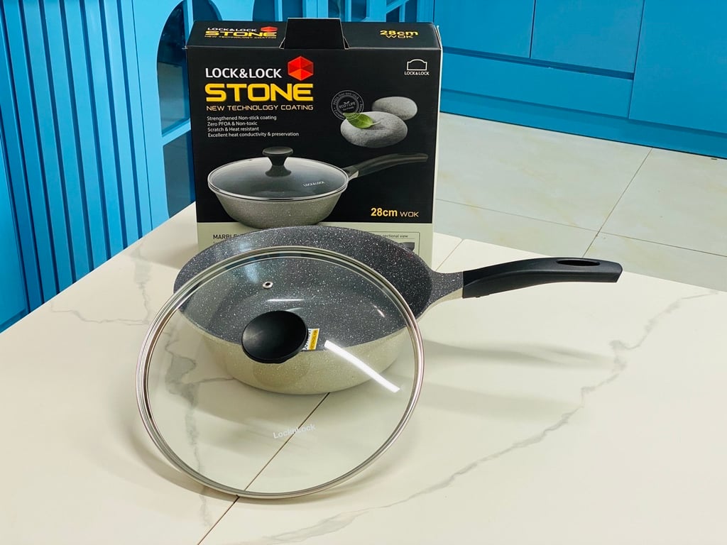 chảo vân đá sâu lòng Lock&Lock Stone LCA6285D 28cm