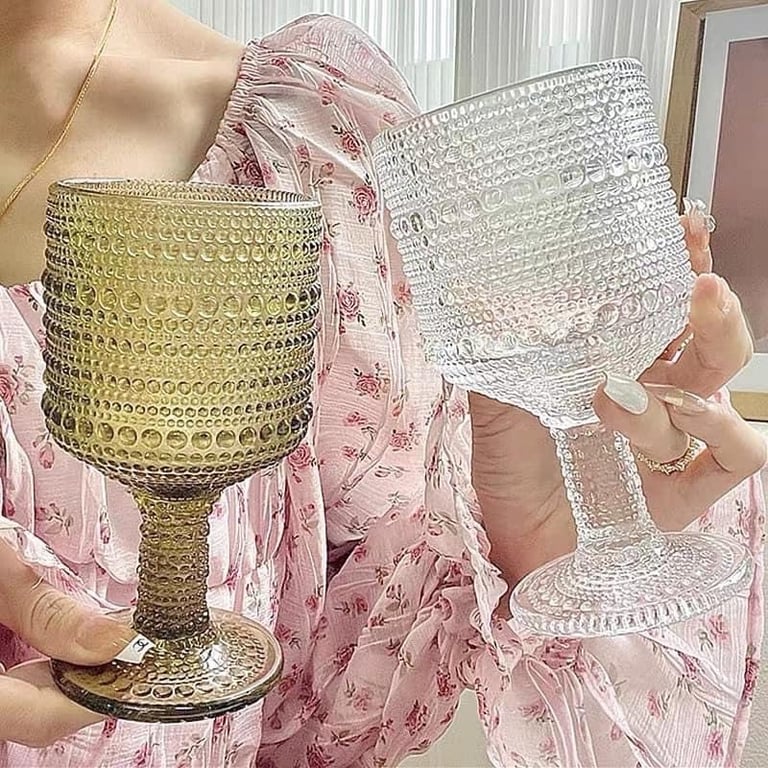 Set 6 cốc thủy tinh pha lê họa tiết hạt mưa