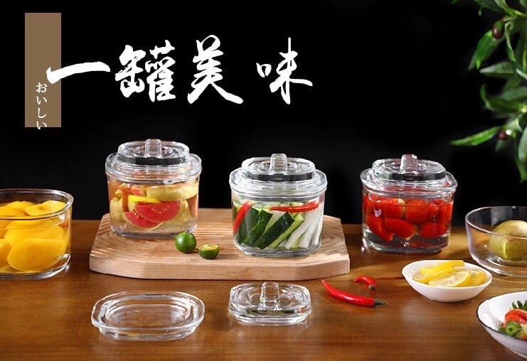 Hũ muối dưa cà thuỷ tinh SP Sauce - Nhật Bản 850ml MK02