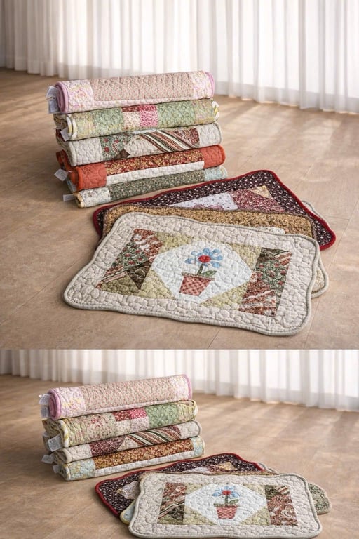 SET 5 THẢM QUILT VINTAGE NIKKA NHẬT- NK06