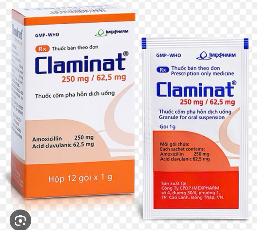 Claminat 250/62,5 gói cam h/12 gói
