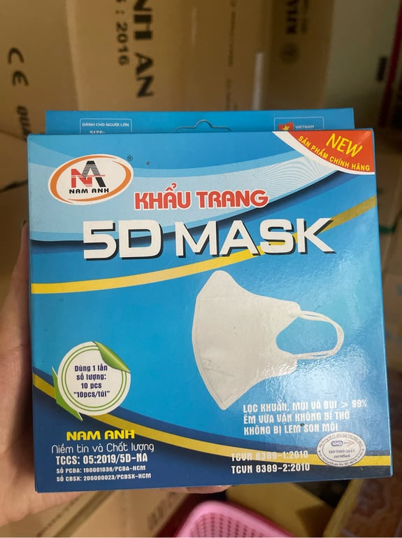 Khẩu trang 5d  Nâm anh xám bịch 10 cái