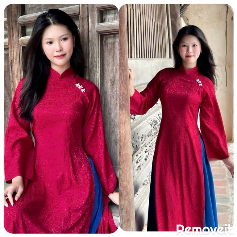 ADTT gấm đỏ tag nơ S/M/L/XL/XXL/XXXL