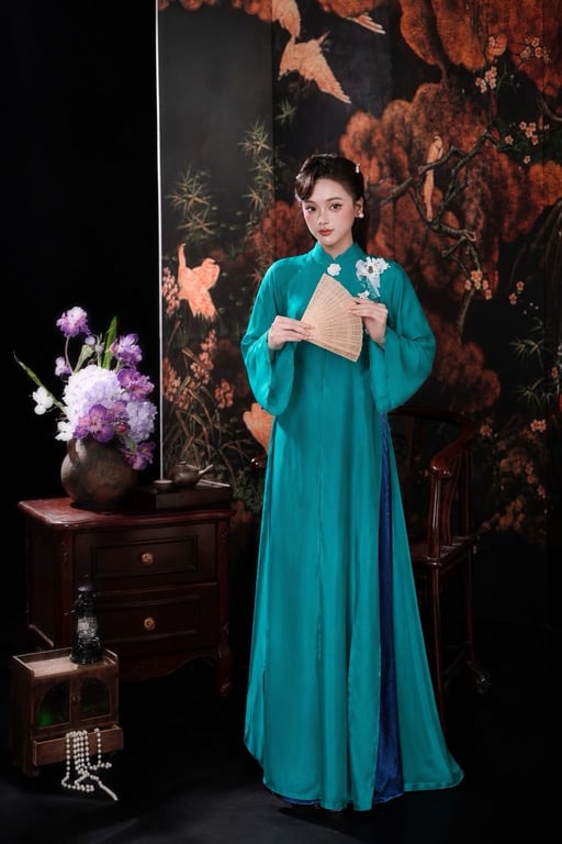 AD 6 tà lót gấm voan tơ xanh S/M