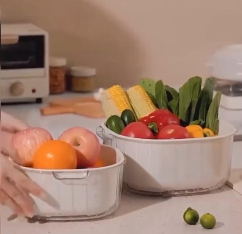 Set rổ nhựa kèm thau 6 món 2 trong 1